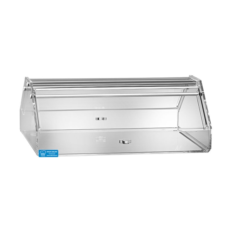 Vitrine neutre de banc L 50 cm avec 1 étage en plexiglas transparent