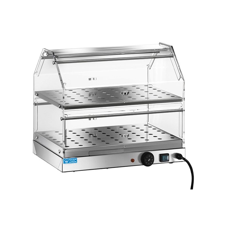 Vitrine chauffante de banc L 50 cm avec 2 étages