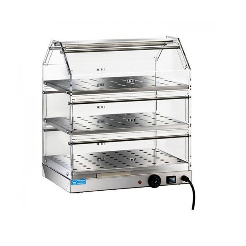 Vitrine chauffante de banc L 50 cm avec 3 étages