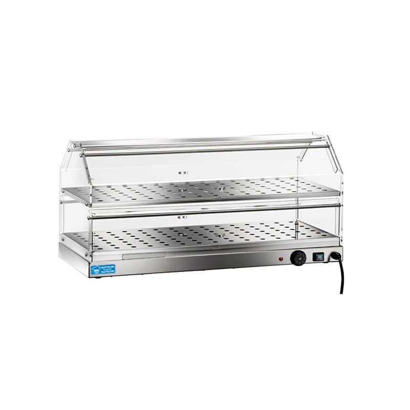 Vitrine chauffante de banc L 85 cm avec 2 étages