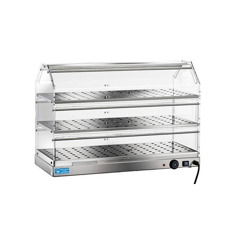 Vitrine chauffante de banc L 85 cm avec 3 étages