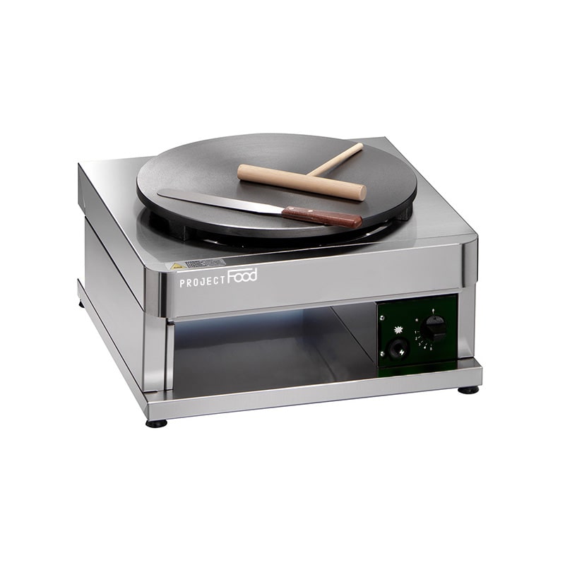 Crêpière à gaz de table simple avec table de cuisson Ø 40 cm - puissance 3600 watts