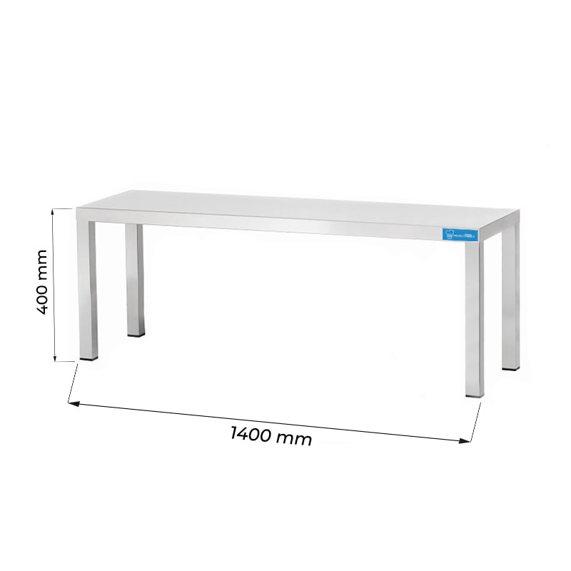 Étagère à poser simple, en acier inoxydable L1400xP350xH400 mm - ligne basic