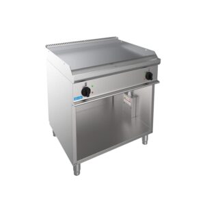 Fry-Top professionnel électrique avec plaque double lisse sur le compartiment de jour