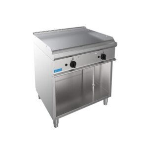 Fry-Top professionnel à gaz avec plaque double lisse sur compartiment à jour