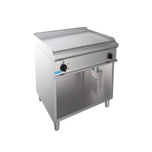 Fry-Top professionnel électrique avec plaque double rayée sur compartiment à jour