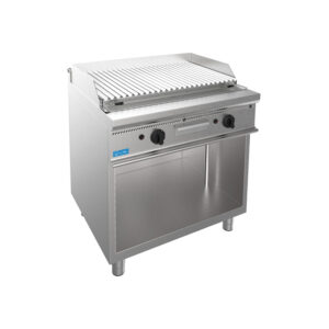 Grille de pierre de lave à gaz double sur compartiment à jour avec grille pour la viande