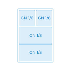 Kit composé de 2 paniers 1/6 + 2 paniers 1/3 pour cuiseur à pâtes avec cuve de 40 lt