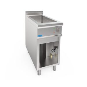 Bain-marie professionnel électrique avec cuve pour 1 bassin GN 1/1 + 1 bassin 1/3 sur compartiment à jour