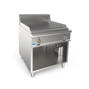 Fry-Top professionnel électrique avec plaque double lisse sur compartiment à jour