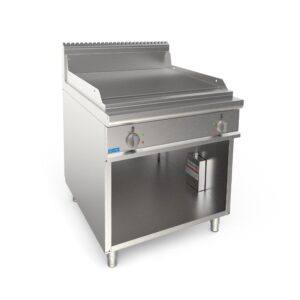 Fry-Top professionnel électrique avec plaque double rayée sur compartiment à jour