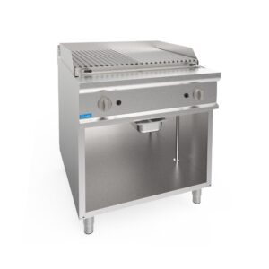 Grille de pierre de lave à gaz double sur compartiment à jour avec grille pour la viande