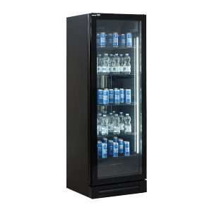 Vitrine réfrigérée pour boissons 382 L premium noire, température de 0°C à +10°C