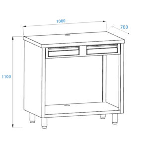 Module machine à café avec clapets et tiroir de L1000xP700xH1100 mm