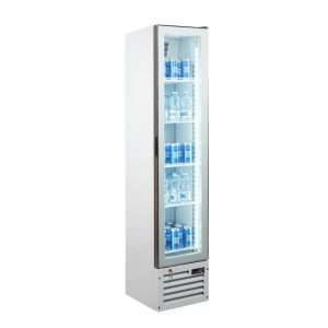 Vitrine réfrigérée pour boissons slim 160 L premium blanche, température de 0°C à +10°C
