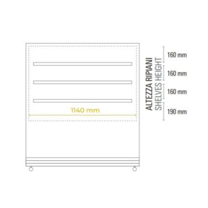 Vitrine d’exposition horizontale ventilée +2°C à+10°C L1200xP740xH1300 mm - ligne OMEGA – Image 7