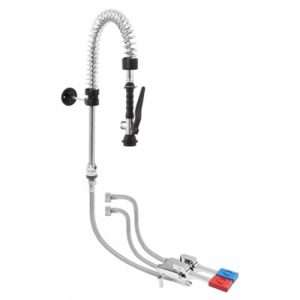 Kit mélangeur à pédale double commande + groupe douche de prélavage H 55 cm