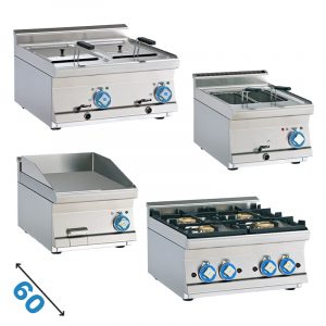LIGNE CUISSON PROFESSIONNELLE DE TABLE PROFONDEUR 60 cm
