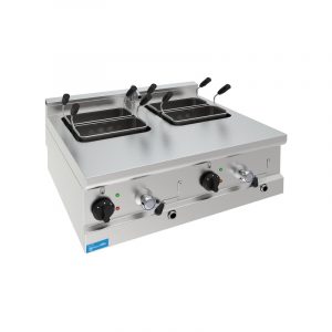 Cuiseur à pâtes  professionnel de table électrique avec cuve double 12 lt +12 lt