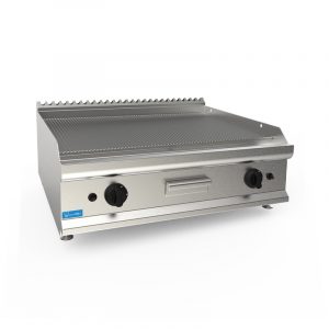 Fry-Top professionnel de table à gaz avec plaque double rayée