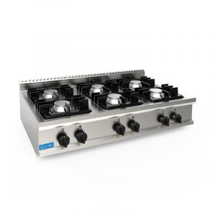 Plaque de cuisson de table à gaz 6 feux avec 6 brûleurs de 4,5 kw
