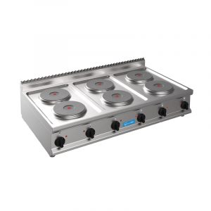 Plaque de cuisson électrique de table avec 6 plaques de 2,6 kw Ø 220 mm