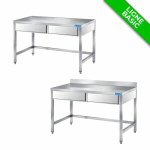 TABLES INOX AVEC TIROIRS HORIZONTAUX