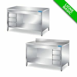 TABLES INOX PAR JOUR AVEC TIROIRS VERTICAUX