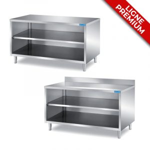 TABLES INOX PAR JOUR AVEC 2 ÉTAGÈRES