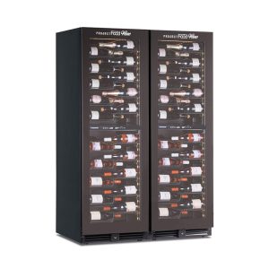 Cave à vin premium quadruple température à réfrigération ventilée pour 232 bouteilles - grilles en métal à Z