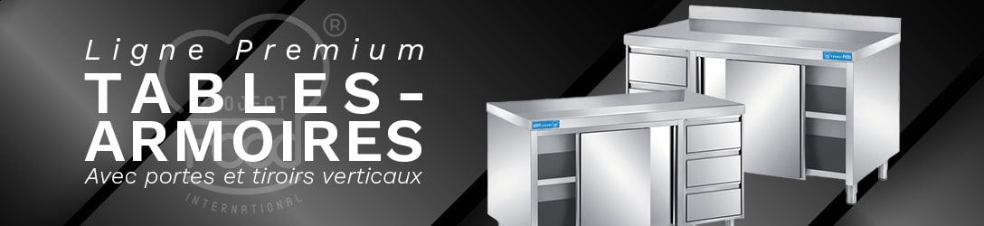 TABLES-ARMOIRES AVEC PORTES ET TIROIRS VERTICAUX