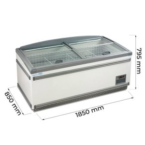 Congélateurs Îles supermarché statique avec dégivrage automatique et température de -18°C à -21°C - capacité 630 lt