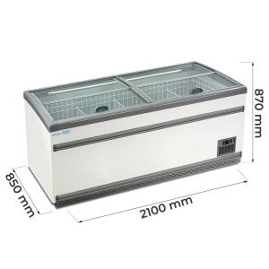 Congélateurs Îles supermarché statique avec dégivrage automatique et température de -18°C à -21°C - capacité 850 lt