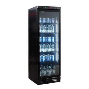 Vitrine réfrigérée pour boissons 390 L noir, température de 0°C à +10°C
