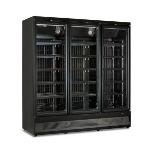 Réfrigérateur mural noir no frost L 188 cm avec portes battantes et temp de -18°C à -22°C - série MR