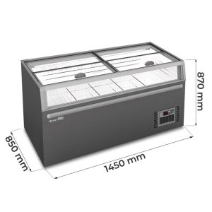 Congélateurs Îles supermarché panoramique statique avec dégivrage automatique et température de +10°C à -22°C - capacité 575 lt
