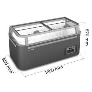 Congélateurs Îles supermarché panoramique statique avec dégivrage automatique et température de +10°C à -22°C - capacité 745 lt