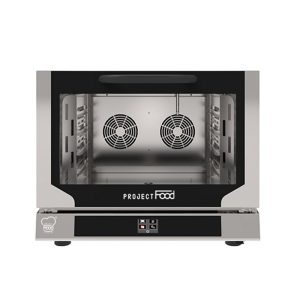 Four électrique ventilé pour 4 plaques GN 1/1 à convection avec vapeur - commandes tactiles