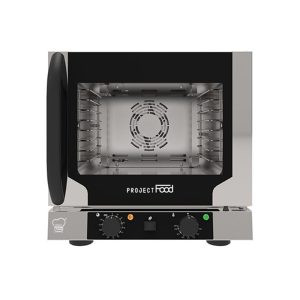 Four électrique ventilé pour 4 plaques GN 1/2 à convection avec humidification - commandes mécaniques