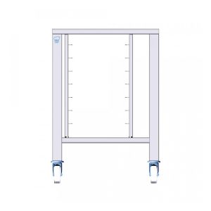 Table fixe en acier inox avec roues et supports pour 6 plaques 2/3 GN ou 425 x 340 mm