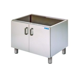 Support fermé avec portes inox pour friteuse à pâtisserie de 24/30 litres