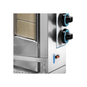 Gyros à gaz professionnel avec 8+8  brûleurs L570xP620xH1200 mm – Image 4
