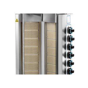 Gyros à gaz professionnel avec 8+8  brûleurs L570xP620xH1200 mm – Image 7