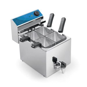 Cuiseur à pâtes électrique de table avec cuve de 6 litres complet de n° 4 paniers et robinet - puissance 3000 watts