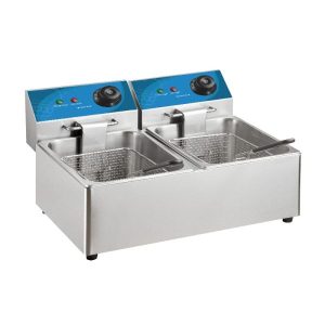 Friteuse électrique de table avec n° 2 cuves de 8 litres - puissance 2850 + 2850 watts