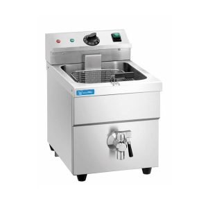 Friteuse à cuve propre électrique de table avec n°1 cuve de 8 litres et robinet - puissance 3500 watts