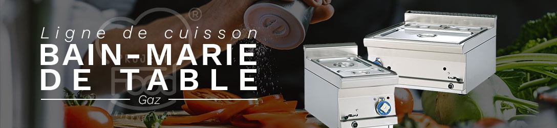 BAIN-MARIE DE TABLE À GAZ- PROF. 60 cm