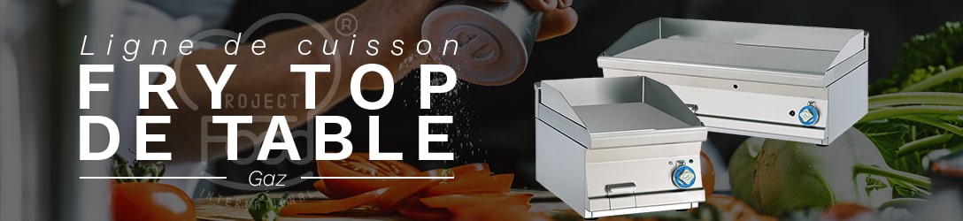 FRY TOP DE TABLE À GAZ- PROF. 60 cm