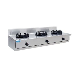 Plaque de cuisson à gaz pour wok de table avec n°3 feux - longueur 1500 mm