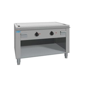 Plaque teppanyaki en AISI 430 électrique sur base avec 2 zones de cuisson - longueur 1200 mm